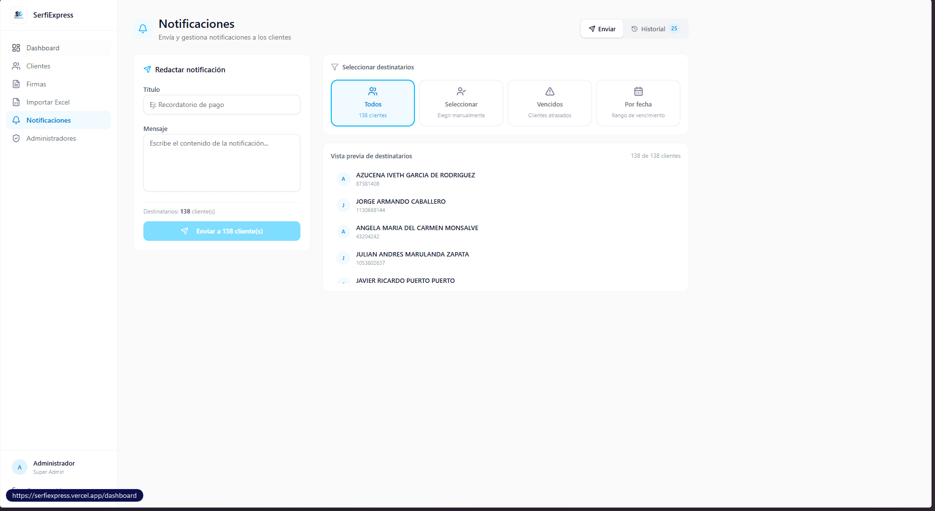 Seguimiento de saldos